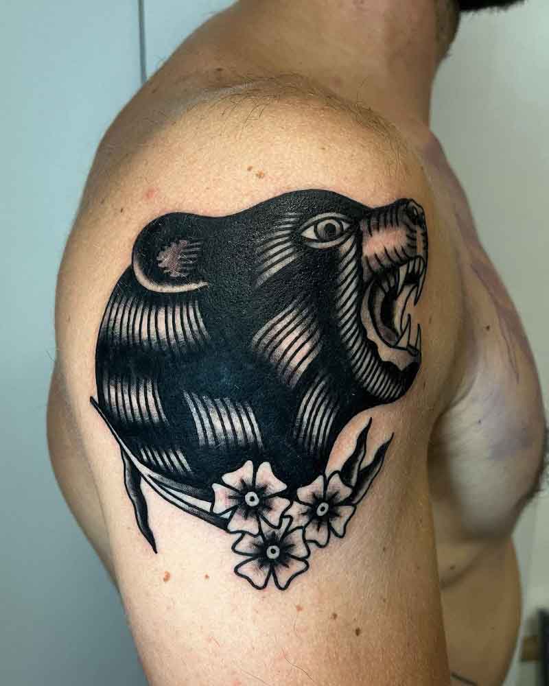 Negative Space Bear Tattoo 2