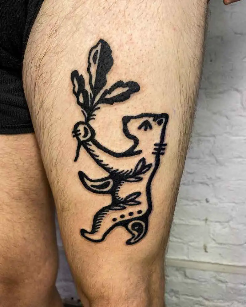 Negative Space Bear Tattoo 3