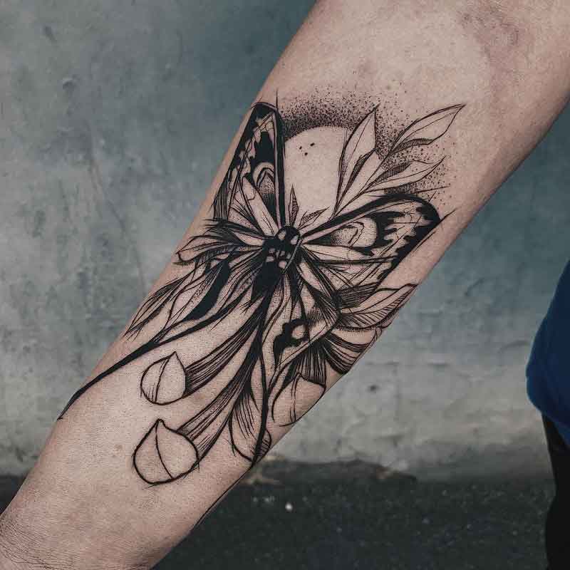 Negative Space Butterfly Tattoo 3