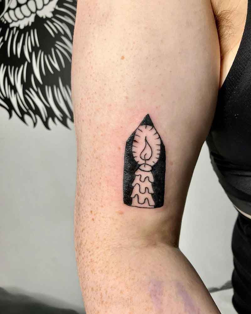 Negative Space Candle Tattoo 1