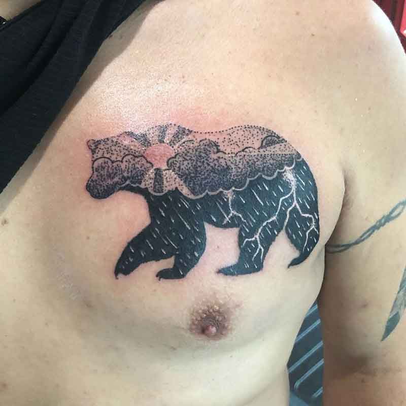 Negative Space Chest Tattoo 3