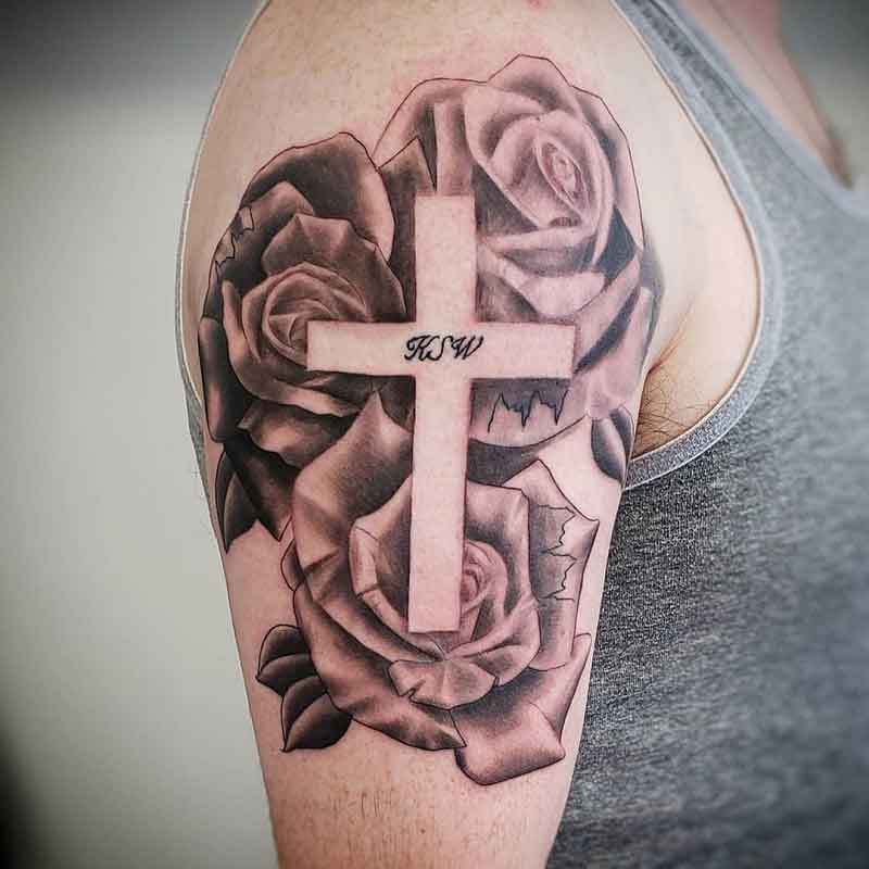 Negative Space Cross Tattoos 1