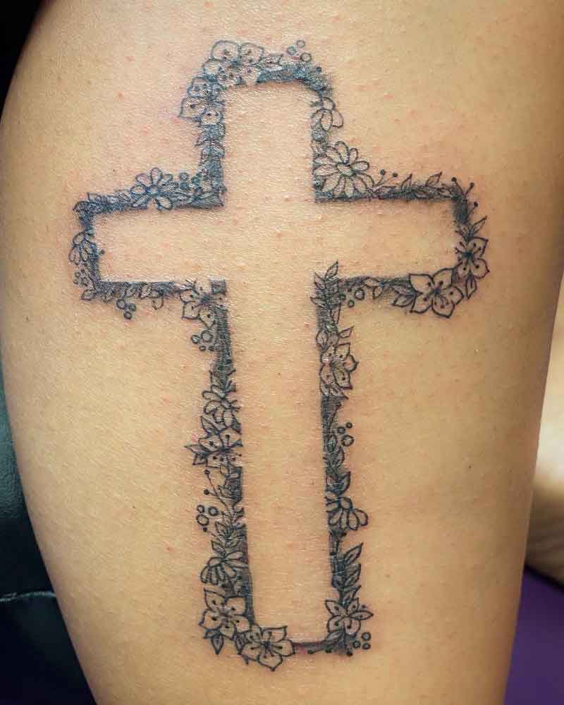 Negative Space Cross Tattoos 2