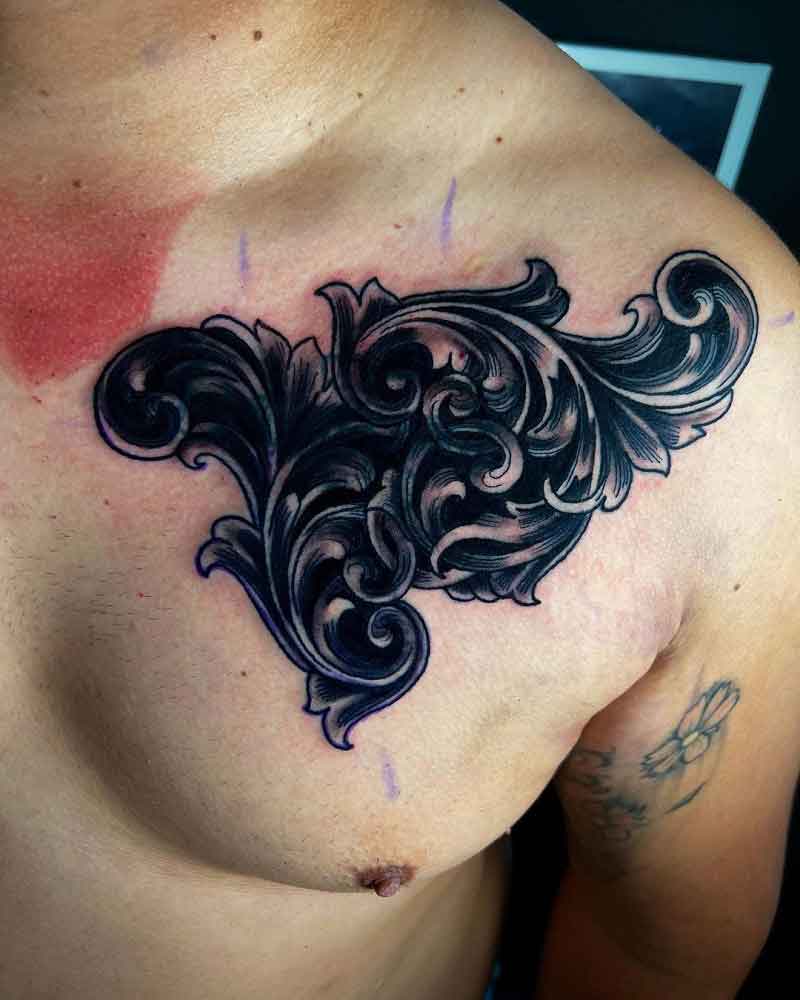 Negative Space Filigree Tattoo 2