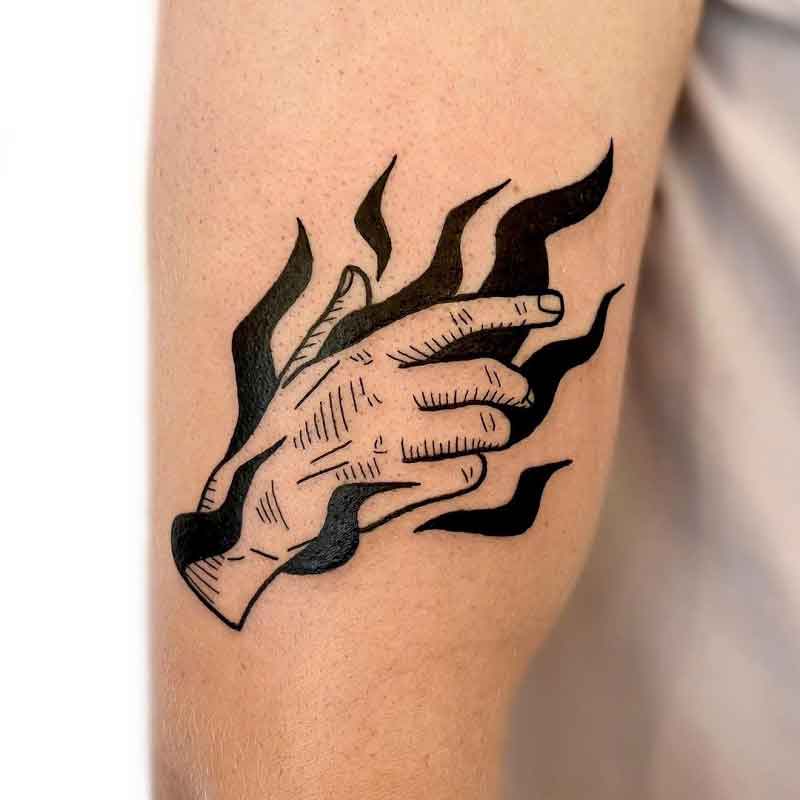 Negative Space Flame Tattoo 1