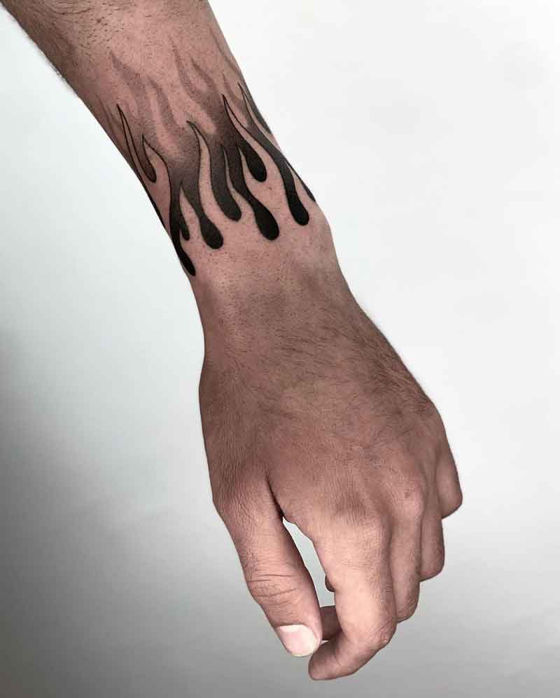 Negative Space Flame Tattoo 3