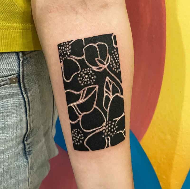 Negative Space Flower Tattoo 1