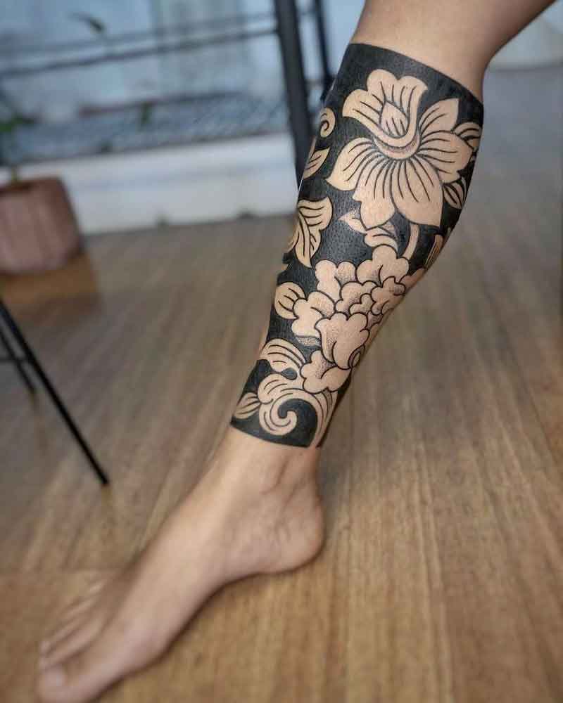 Negative Space Flower Tattoo 2