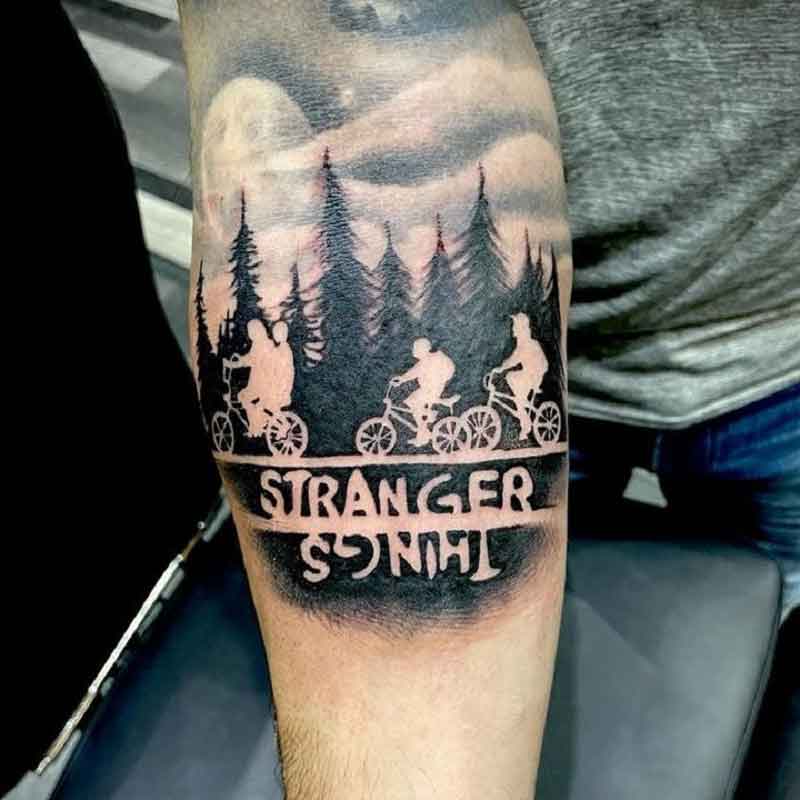 Negative Space Forest Tattoo 3