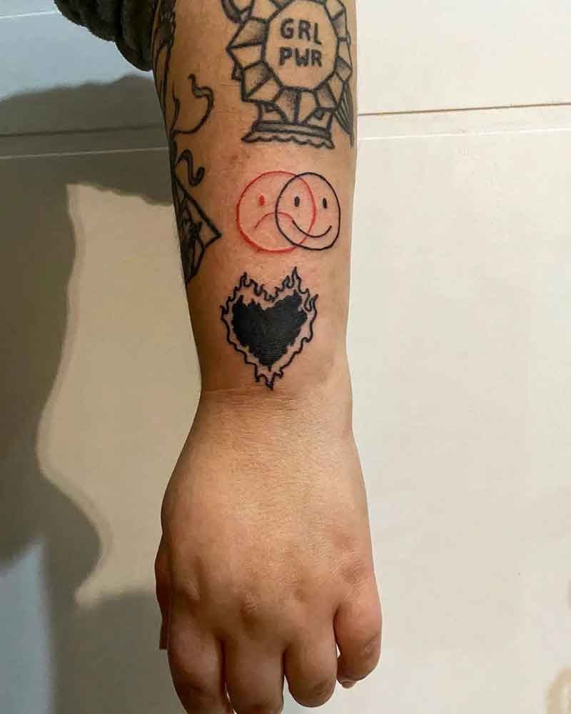 Negative Space Heart Tattoo 1