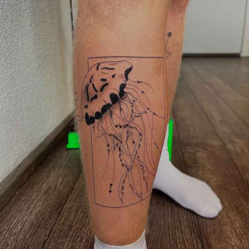 Negative Space Jellyfish Tattoo 1