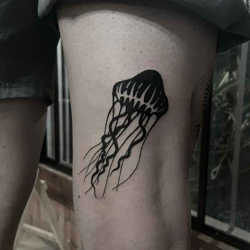 Negative Space Jellyfish Tattoo 2