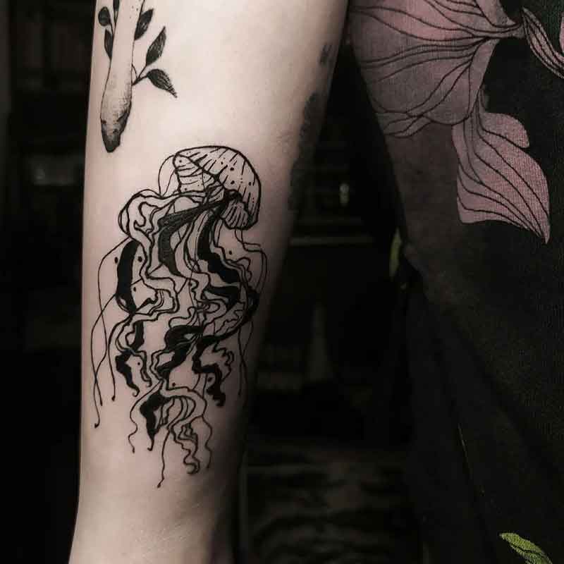 Negative Space Jellyfish Tattoo 2