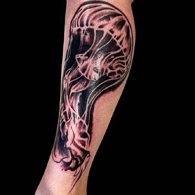 Negative Space Jellyfish Tattoo 3