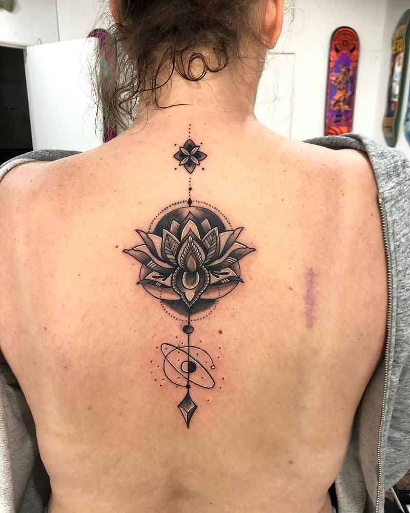 Negative Space Lotus Tattoo 1