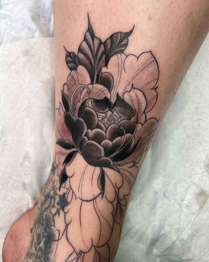 Negative Space Lotus Tattoo 2