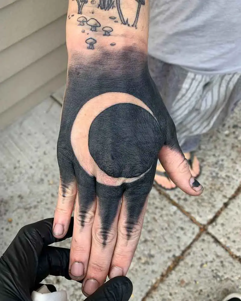 Negative Space Moon Tattoo 3