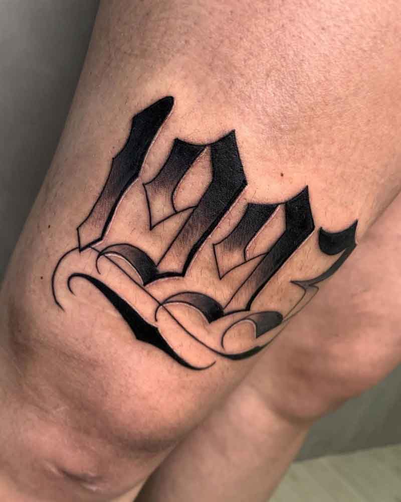 Negative Space Number Tattoo 1