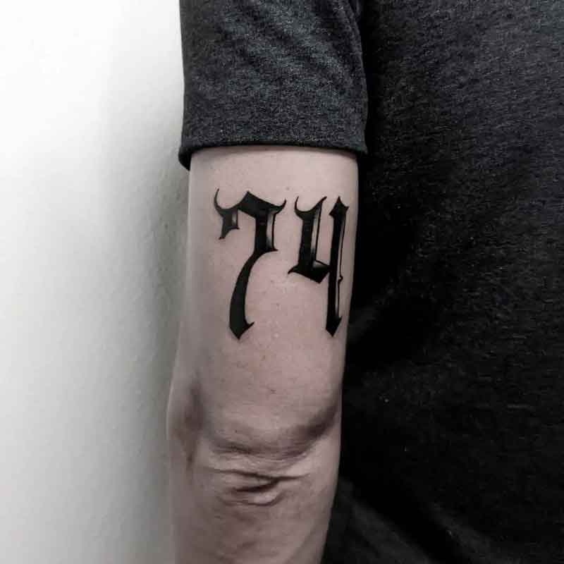 Negative Space Number Tattoo 2