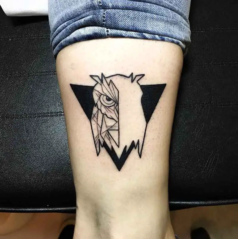 Negative Space Owl Tattoo 2