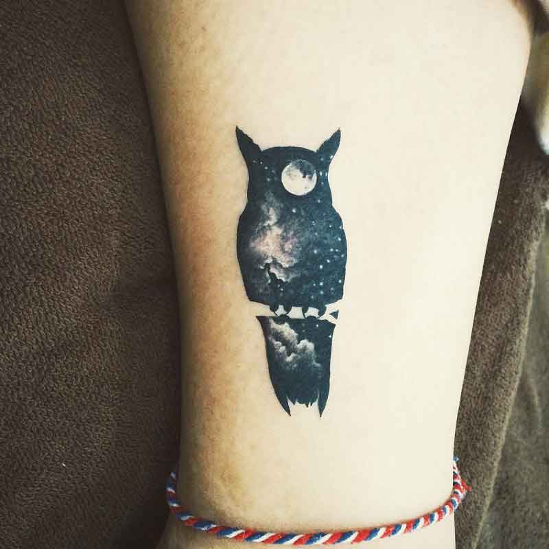 Negative Space Owl Tattoo 3