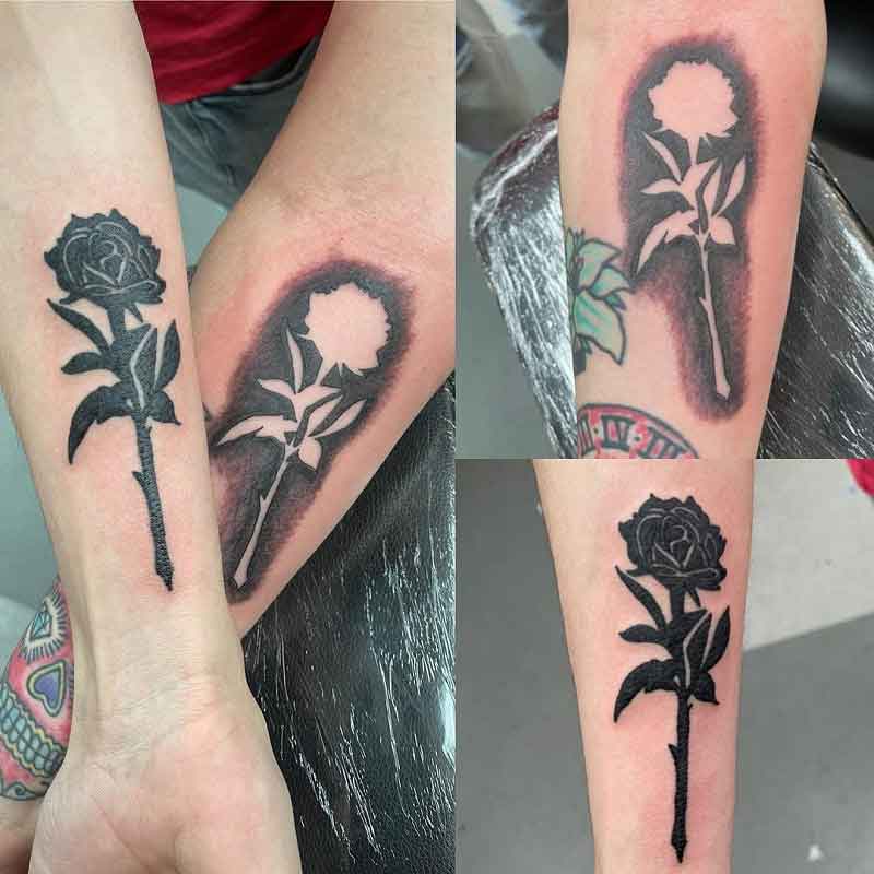 Negative Space Rose Tattoo 3