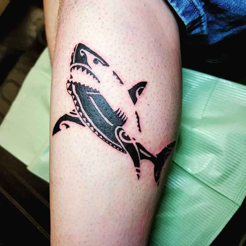 Negative Space Shark Tattoo 3