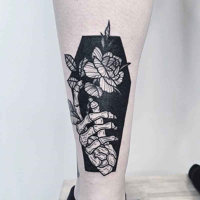 Negative Space Skeleton Hand Tattoo 1