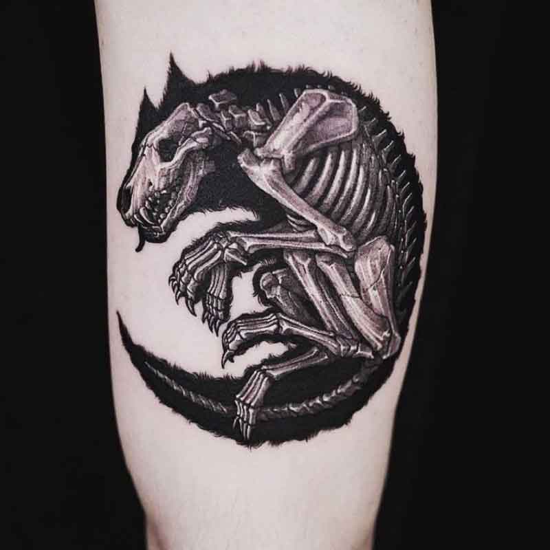 Negative Space Skull Tattoo 2