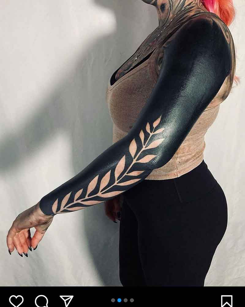 Negative Space Sleeve Tattoo 3