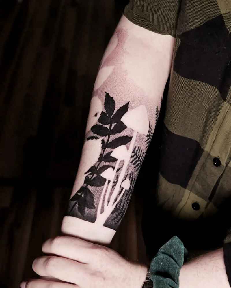 Negative Space Tree Tattoo 1