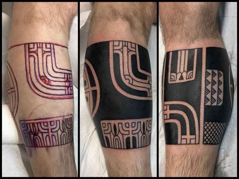 Negative Space Tribal Tattoos 3