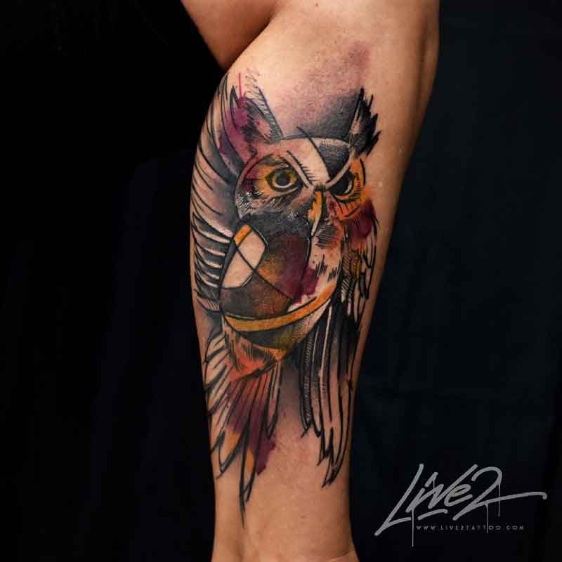 Owl Cover Up Tattoo 1