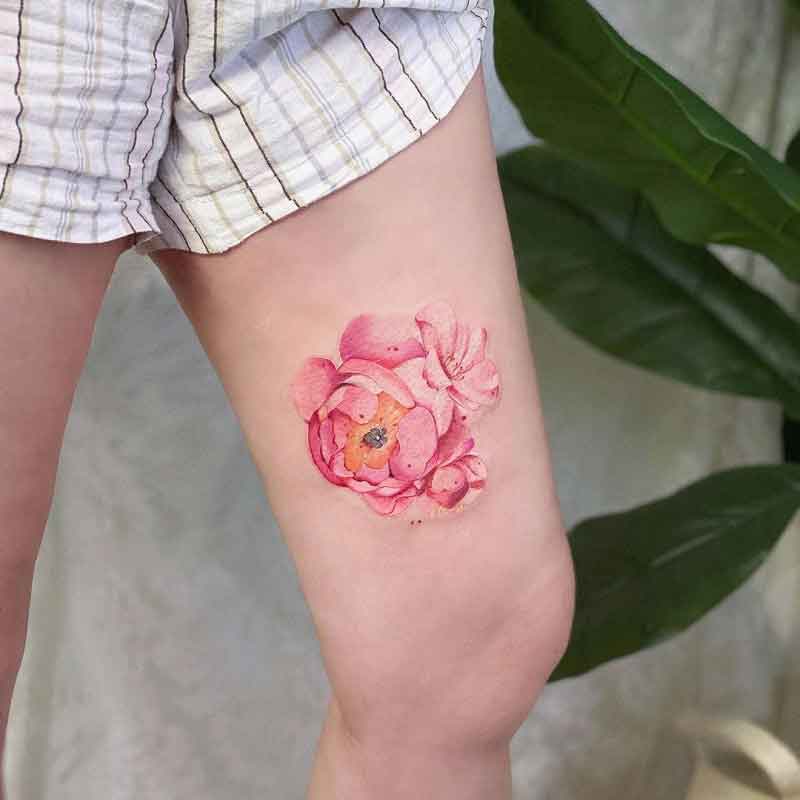 Peony Cover Up Tattoo 3