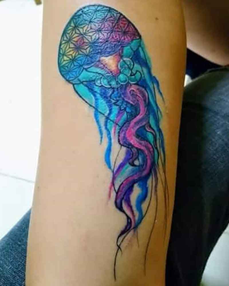 Psychedelic Jellyfish Tattoo 3