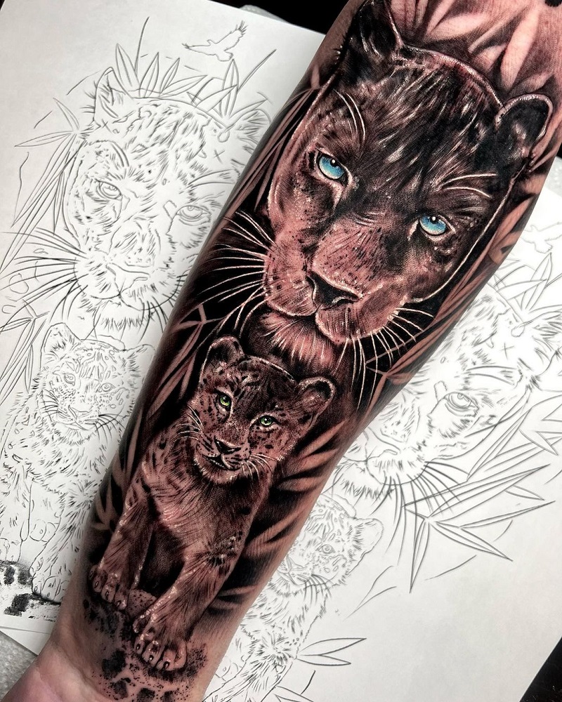 Realistic Black Panther Tattoo 1