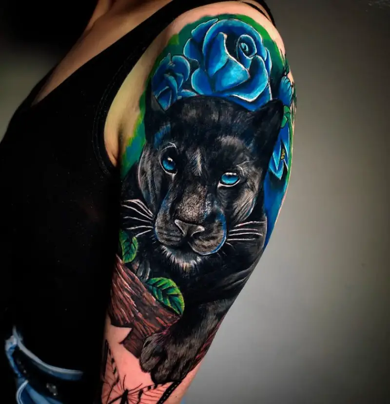 Realistic Black Panther Tattoo 2