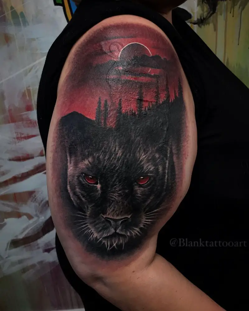 Realistic Panther Tattoo 1