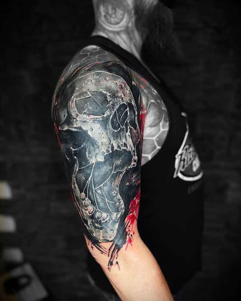 Skull Cover Up Tattoo 1