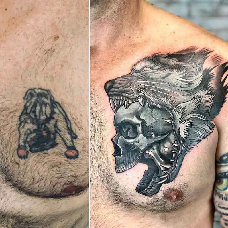 Skull Cover Up Tattoo 3
