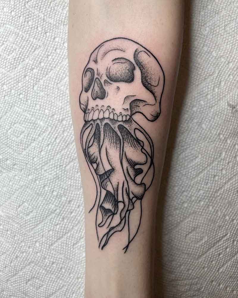Skull Jellyfish Tattoo 1