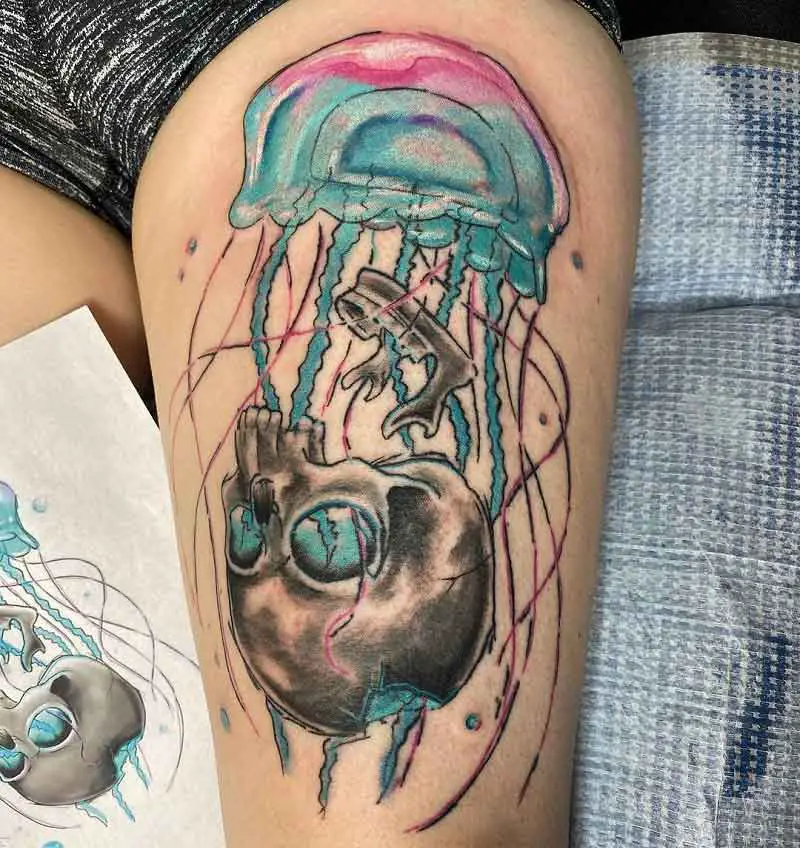 Skull Jellyfish Tattoo 2