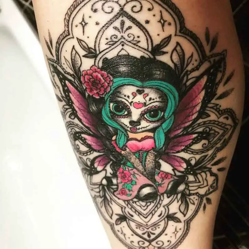 Sugar Skull Fairy Tattoo 1