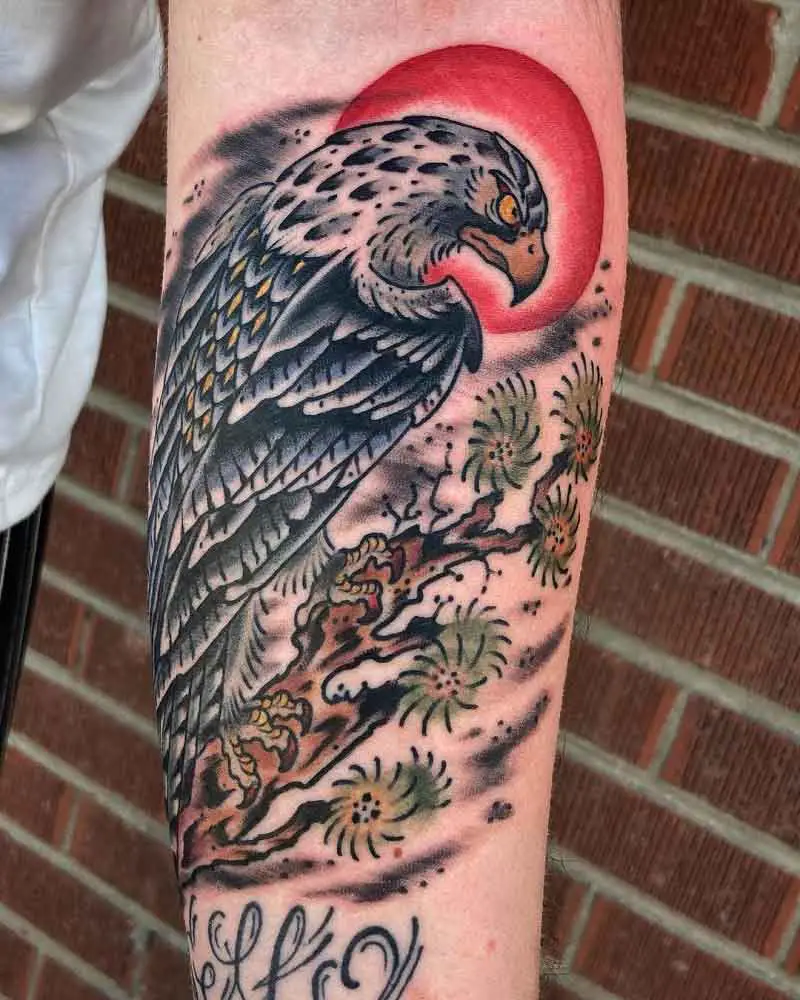 Traditional Hawk Tattoo 2