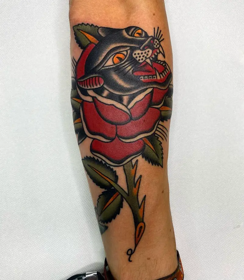 Traditional Panther Tattoo 2