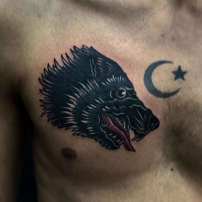 Wolf Cover Up Tattoo 2