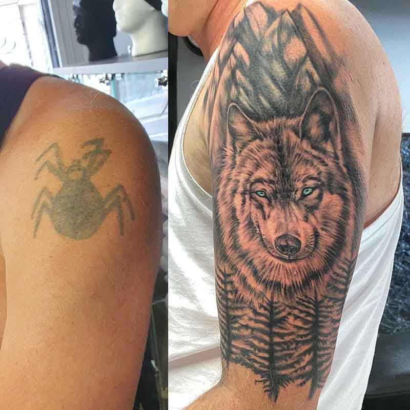 Wolf Cover Up Tattoo 3