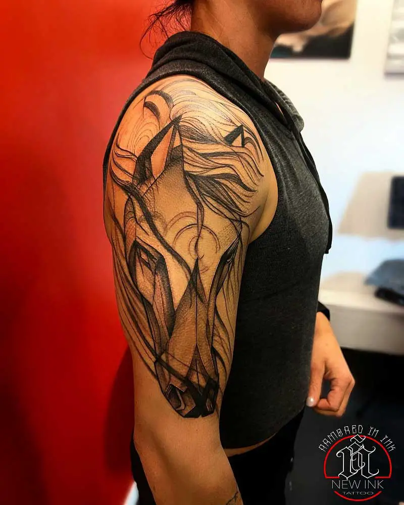 Abstract Horse Tattoo