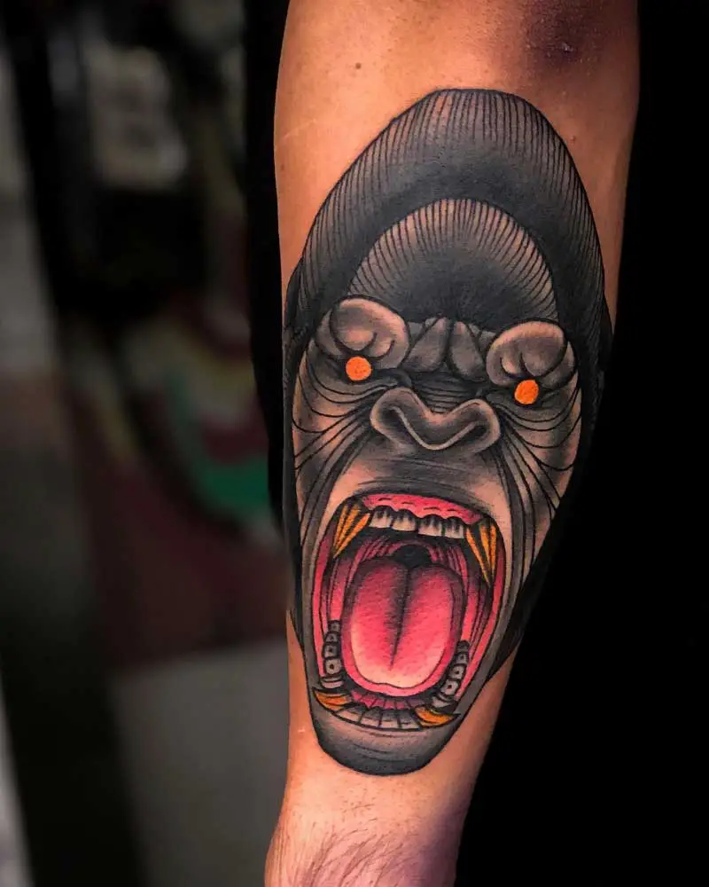 Neo traditional gorilla on the homie last night fyp MickeyFriendsSt   TikTok