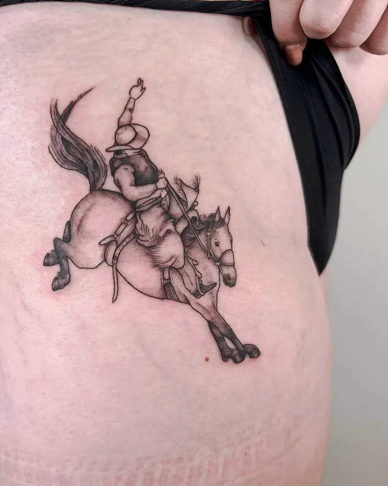 Carousel Horse Thigh Tattoo